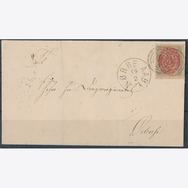 4 sk grå rød på pænt lille brev 1870 Danmark AFA 18 Brev Stemplet